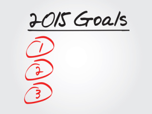Hand writing 2015 Goals List, vector concept background